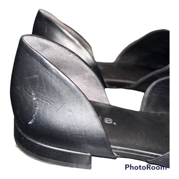 Vince Black Darlington D’orsay Leather Flats - Picture 7 of 10